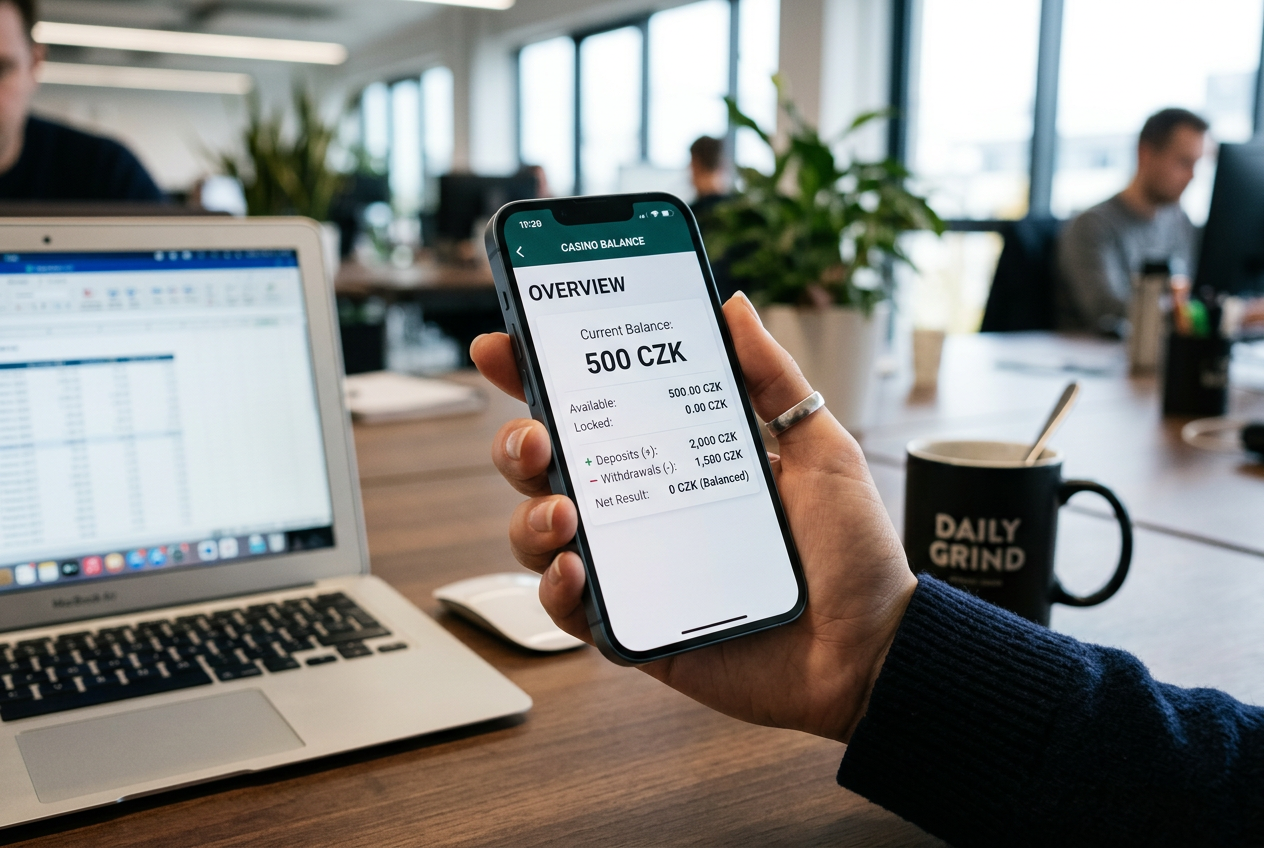 Moderní prostředí správy financí v online kasinu s mobilním telefonem